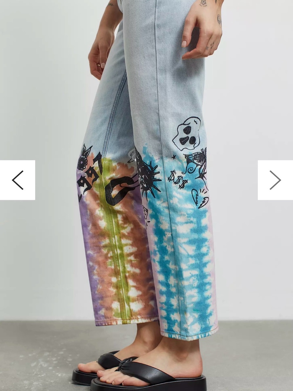 Urban OutfittersBDG Women's Jeans with Pastel Tie-Dye & Black Graphics 26